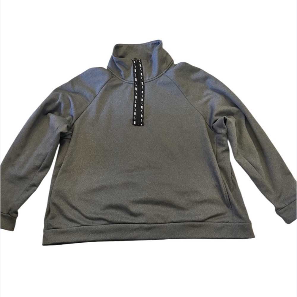 Nike Therma‎ Fit Mens Gray Quarter Zip Athletic Fleece Running Sweatshirt XXL